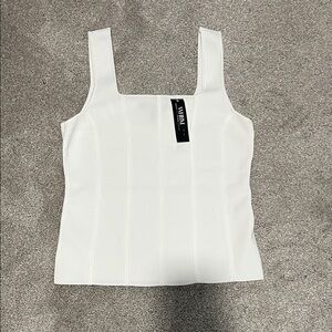 NWT White House black market White  Square Neck Women Top size S